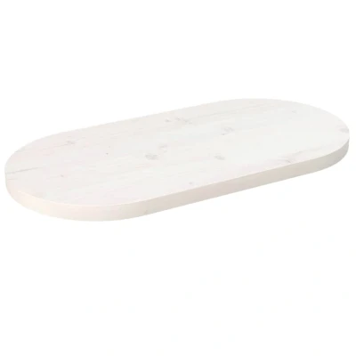 Bild av Bordsskiva vit 60x30x2,5 cm oval massiv furu