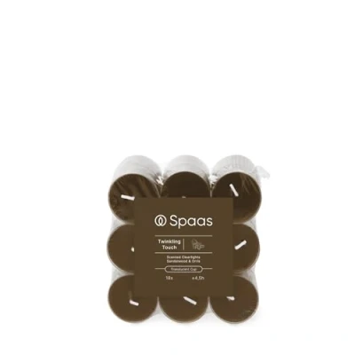 Bild av Spaas doftsatta genomskinliga ljus i platt paket. 18 st. med 4,5 timmars brinntid Twinkling Touch