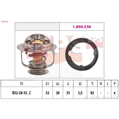 Bild av EPS 1.880.493 Thermostat d&#039;eau 82 52 Made in Italy OE Equivalent HONDA: Civic 4 Hatchback, 8 V 3/5 portes