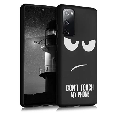 Bild av kwmobile fodral kompatibelt med Samsung Galaxy S20 FE mobiltelefonfodral silikonfodral Don&#039;t Touch My Phone vit svart