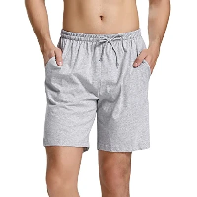 Bild av NC Herr pyjamasbyxor korta bomull Bermuda sovshorts shorts sommar sovbyxor fritidsbyxor för män, GRÅ, L