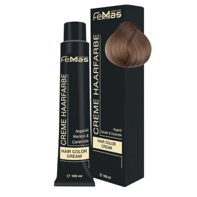 Bild av FemMas hårfärg ljusblond intensiv 9,0 I professionell grädde med arganolja, keratin och ceramider Som permanent eller nyans för strålande, hållbara färgresultat 100 ml