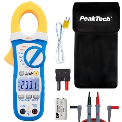 Bild av PeakTech 1650 True RMS strömtång 400A AC/DC, digital multimeter, strömtångsmätare, TÜV/GS, strömtång, 4000 räkningar, beröringsfri voltmeter, amperemätare, kontinuitetstestare Max. 600 V, P
