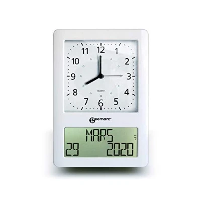 Bild av Analog radioklocka med digital display perfekt för seniorer hjälpsam demens och Alzheimer sjuka Geemarc VISO50 VIT