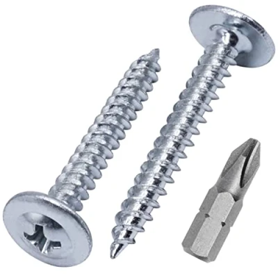 Bild av (paket med 100 st) zinkpläterat stål 4,2 x 32 mm träskruvar, metallskruvar, stjärnskruvmejsel modifierad sockelhuvud, självgängande (100, mm)