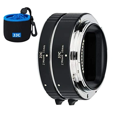 Bild av JJC AF autofokus förlängningsrör (11 mm 16 mm) TTL exponering för Nikon Z montering Z30 Z5 Z50 Z9 Z7 Z6 DSLR kameror och objektiv närbild makro fotografi med kropp bakre linsskydd