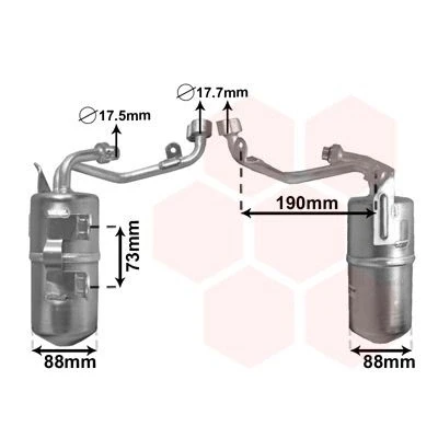 Bild av VAN WEZEL 1800D387 Bouteille Déshydratante avec pressostat FORD: Focus 2, C Max, Max
