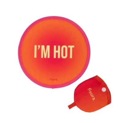 Bild av Fisura Rund hopfällbar fläkt &quot;Hot&quot;. Original handfläkt. Hopfällbart frisbee. 1 enhet. Bärbar för fester. Mått: 20 centimeter.