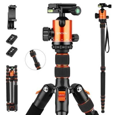 Bild av VICTIV AT40 81 tum kamerastativ, aluminium professionellt lätt kompakt stativ för DSLR med 360 graders kulhuvud, avtagbar monopod bärväska resor och arbete