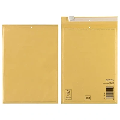 Bild av Herlitz Bubbelpåse C/3, PE innerfolie, 4 pack, svetsad, 15 x 21 cm, brun