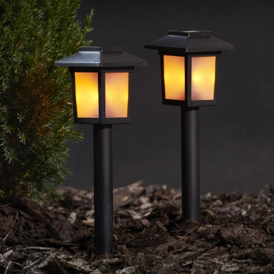 Bild av STAR TRADING Solcellsdriven LED sockellampa Flame Mini i 2 set