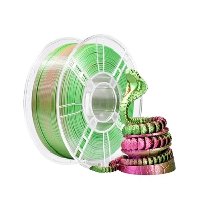 Bild av iBOSS PLA Plus Filament with 3D Printer, PLA+ 1.75mm, Two Tone Silk Filament, Co Extrusion, Shiny Printing, 2.2lb (1KG), Red and Green