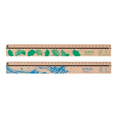 Bild av herlitz 50033621 linjal, 30 cm, tillverkad av 100% FSC trä, 1 styck