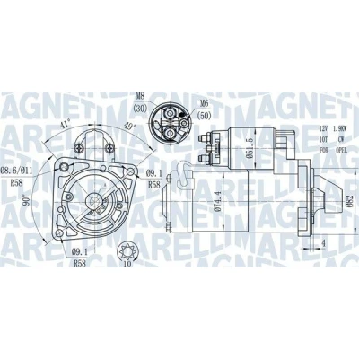 Bild av MAGNETI MARELLI 063721428010 Démarreur 12 1,9 10 OPEL: Zafira B, Astra H 3/5 portes, GTC, SAAB: 9 3 Berline, Cabriolet