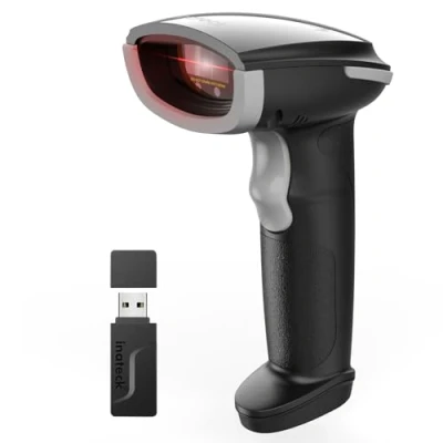 Bild av Inateck Bluetooth AI streckkodsläsare, trådlös 1D kodsläsare, bärbar scanner med app och SDK, 2 000 mAh batteri, BCST 21 grå