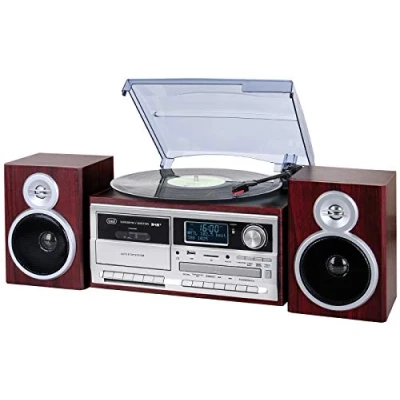 Bild av Trevi TT 1072 DAB Bluetooth stereo skivspelare med digital DAB/DAB mottagare, kodningsfunktion, MP3 spelare, CD, USB, AUX In, SD, kassetter, trä