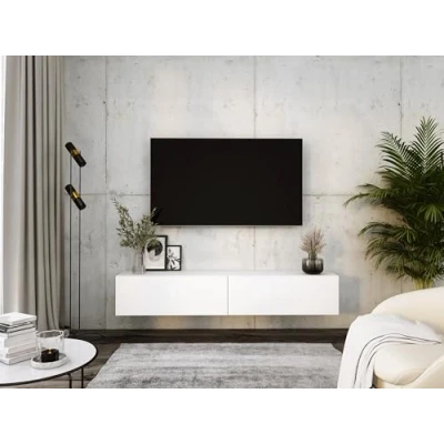 Bild av 3E 3xE living.com väggmonterad TV bänk, modern design A: B: 170 cm, H: 34 D: 32 mediabänk, sideboard, matt vit