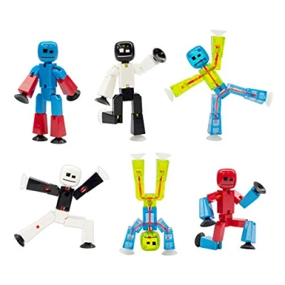 Bild av StikBot Zing Series 4 färg 6 delar möjlig figuruppsättning för stopprörelse animering i ekoförpackning