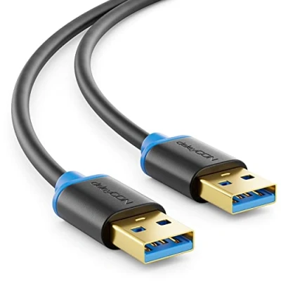 Bild av deleyCON 1,5m USB 3.0 Super Speed Kabel A Kontakt till Överföringshastigheter upp 5 Gbit/s Svart/Blå
