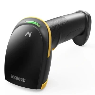 Bild av Inateck KI Streckkodsskanner Bluetooth, 1D handskanner trådlös, handhållen streckkodsskanner, 1 laddning på 3 månader, stöder själv utvecklad app och SDK med 2000 mAh batteri, BCST 21