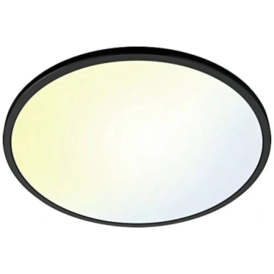 Bild av WiZ SuperSlim Taklampa (WiZ Color), Svart, Rund Smart LED belysning (WiFi och Bluetooth), 22W, 2700 6500 Kelvin, Dimbar i kallvitt till varmvitt