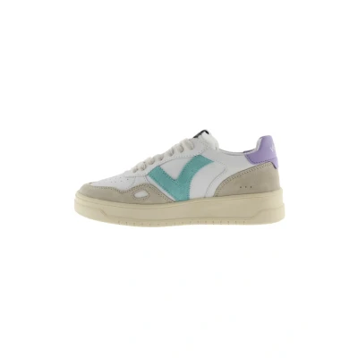 Bild av Victoria Unisex låg sneaker med lädereffekt och färgglada bitar kontrastläderskorpa 1257101 för vuxna, Material:, 40 EU