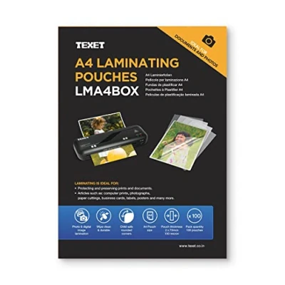 Bild av Texet LMA4BOX Lamineringsfickor, 100 stycken, Genomskinlig