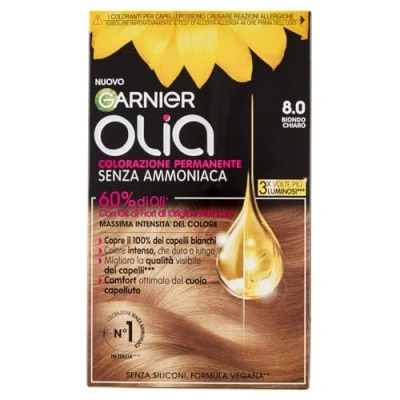 Bild av Garnier Hårfärg, permanenta färgämnen, Ammoniakfri, täcker 100% vitt hår, med blomoljor av naturligt ursprung, vegansk formel, ljusblond