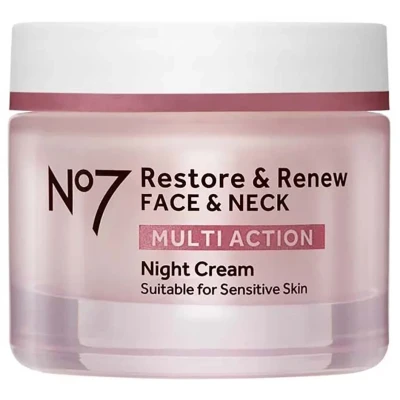 Bild av No7 Restore &amp; Renew Multi Action Night Cream Suitable For Sensitive Skin 50 ml