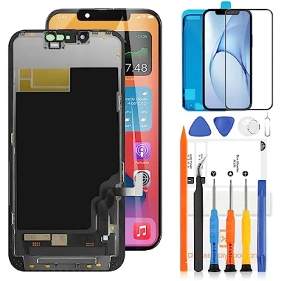 Bild av LADYSON iPhone 13 LCD skärm för A2633 A2482 A2631 A2634 A2635 pekskärm digitaliserare ersättningssats + verktyg (Incell, inte original)