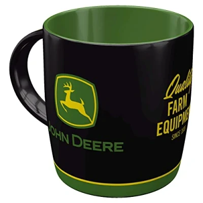 Bild av Nostalgic Art Kaffemugg i retrostil, 330 ml, John Deere Logo Black Presentidé för traktorälskare, Official License Product (OLP), kopp av keramik, vintagedesign