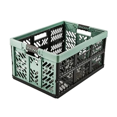 Bild av keeeper stabil professionell hopfällbar låda med mjuka handtag, 54 x 37 28 cm, 45 l, Ben, Nordic Green