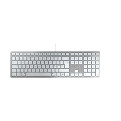 Bild av CHERRY KC 6000C FOR MAC, trådbundet tangentbord, Mac layout, panordic layout (QWERTY), USB C kontakt, snabb åtkomst till 13 populära funktioner, ultrasmal design, vit silver