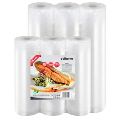 Bild av Edihome, Tom matpåsar, Set 6 Rullar, 20x300cm + 28x300cm, Tomgångspåsar, Bevarande, BPA Free, Sous Vide (6 rullar 20 cm 28 cm)