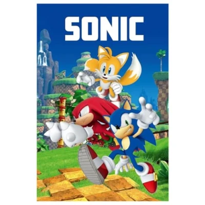 Bild av Jerry Fabrics fleecefilt överkast gosig filt Sonic Knuckels Miles Prower videospel 100 x 150 cm % polyester
