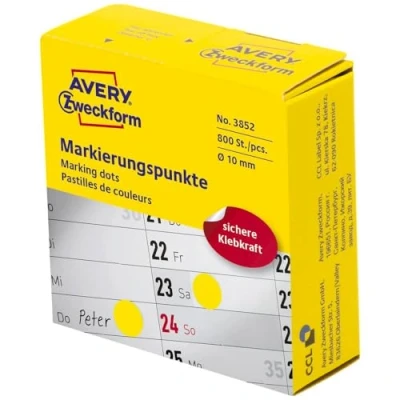 Bild av Avery Zweckform Etikett 10 mm Marker Point Ye, 800St