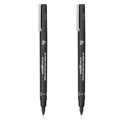 Bild av Uni Pin Fineliner ritpennor svart bläck 0,3 mm spets paket med 2