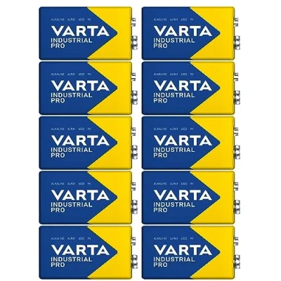Bild av Varta 4022 industriell 9 V block alkaliskt batteri förpackning med 10.