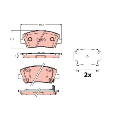 Bild av TRW GDB2375 Jeu de plaquettes frein avec indicateur d&#039;usure accessoires KIA: Stinger 3/5 portes