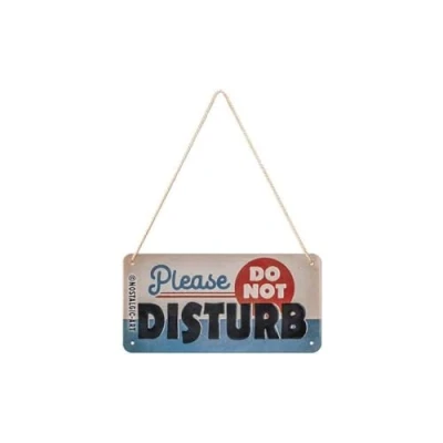 Bild av Nostalgic Art Plåtskylt i retrostil för upphängning, Do Not Disturb Varningsskylt som presentidé, av metall, Deko vintagedesign, 10 x 20 cm