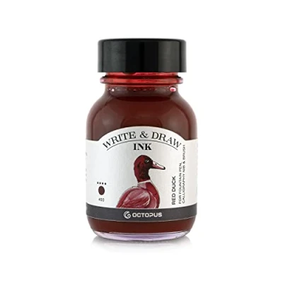 Bild av Octopus Fluids WD RT 050 skriv och draw bläck 450 Red Duck vattenfast för ritning kalligrafi ljusäkta ritbläck reservoarpenna glaspensel 50 ml röd