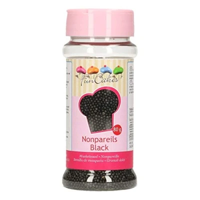 Bild av FunCakes Nonpareils Black Strösselkulor Sockerpärlor Svart