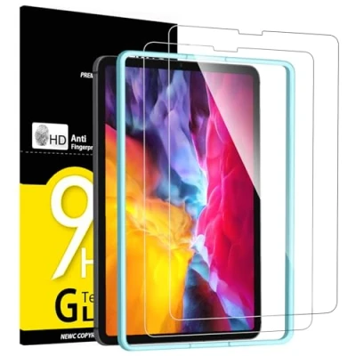 Bild av NEW&#039;C 2 pack, Skärmskydd Med iPad Air 4 2022/2020 10,9 Tum (4:e/5:e generationen),iPad Pro 11 modell 2022/2021/2020/2018 och installationsram ingår,Härdat Glas HD klar 9H hårdhet bubbelfritt