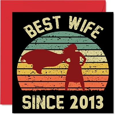 Bild av 11 årsjubileumskort för fru från make Best Wife Since 2013 jag älskar dig gåvor, grattis på partner, 145 mm x gratulationskort till elfte årsdagar