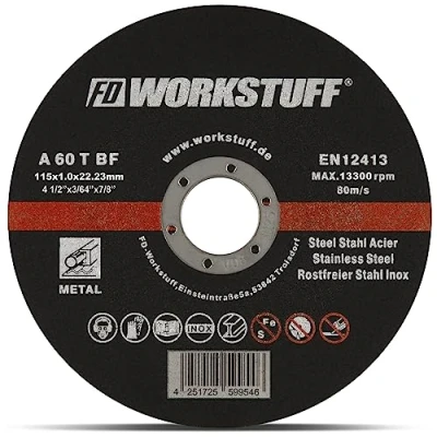 Bild av FD Workstuff Professionella skärskivor │ 30 stycken 115 mm, 1 mm tunn för flex, skär och vinkelslip Inox flexskivor
