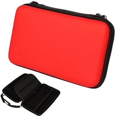 Bild av TECHGEAR fodral kompatibelt med Nintendo 2DS XL hårt skyddande för resor och förvaring passar + spel tillbehör [RED]