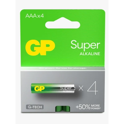 Bild av GP Super Alkaline G TECH AAA/LR03 Batterier 4 Pack