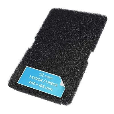 Bild av DL pro skumfilter 240 x 155 mm för Beko Blomberg 2964840100 2964840200 Smeg 782372445 782372152 filtersvamp svart torktumlare värmepumpstorkare effektiv filtrering och värmebyte skydd