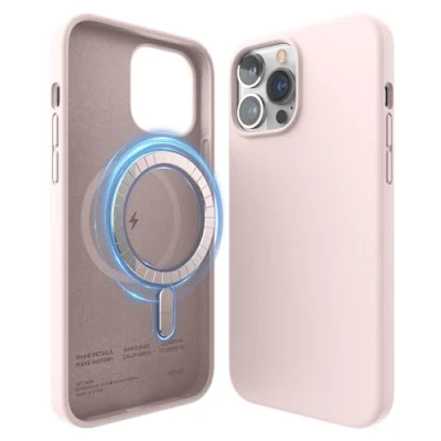 Bild av elago Magnetiskt silikonfodral kompatibelt med iPhone 13 Pro Max fodral (6,7 tum) MagSafe, inbyggda magneter, skyddsfodral, MagSafe tillbehör (härligt rosa)