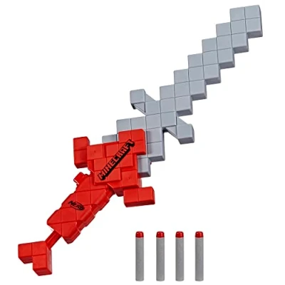 Bild av Nerf Minecraft, Heartstealer svärd, 4 Elite skumpilar, skumblad, dartkastare